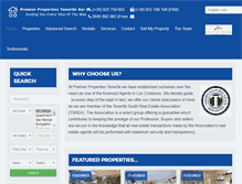 Tablet Screenshot of premierpropertiestenerife.com